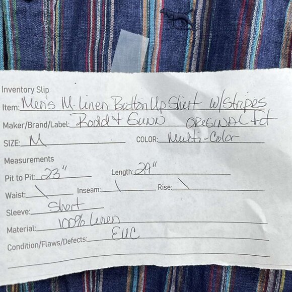 Rodd and Gunn Mens M Linen Striped Shirt Rugged Rodeo Western Lightweight - Picture 2 of 8